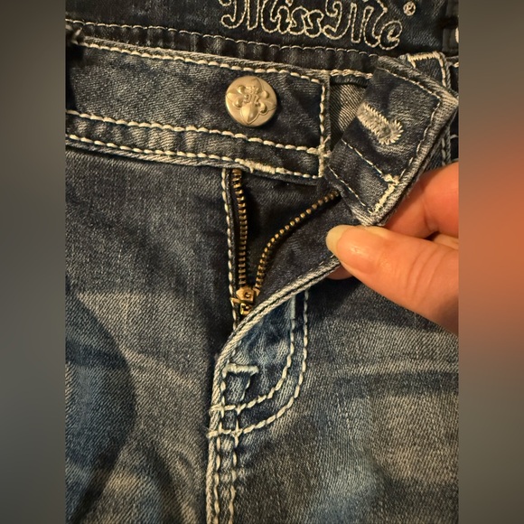 Miss Me Standard Boot bootcut jeans women's size 28 bling rhinestones - Picture 8 of 11